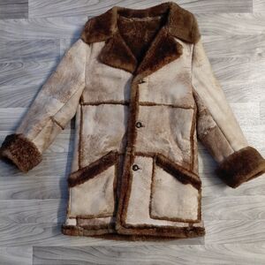 Vintage Lakeland Tan  Shearling Sheepskin CoatMan Mens Sz 38